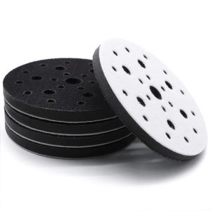 5 Pack Interface Pads, 6 Inch 25 Holes Hook and Loop Soft Density Sponge Cushion Buffer Backing Pad, Foam Sanding Interface Pads for Orbital Sander Automotive Woodworking Polishing