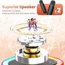 Mini Karaoke Machine for Kids Adults, 2026 TOP Birthday Gifts for Girls Boys 3,4,5,6,7,8+Year Old Toddler Toys, Portable Bluetooth Speaker with 2 Wireless Karaoke Microphones Player (Black)