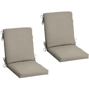 Arden 2-Pack earthFIBER Outdoor Patio Dining Chair Cushion, 20x44, Rain-Proof Seat Pad, Fade-Resistant Outdoor Cushion Sandbar Taupe Texture
