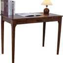 Solid Wood Desk with Drawers, Wooden Computer Desk for Home Office, Gaming Study Desk for Small Spaces, Writing Work Desk for Bedroom,Easy Assembly (Walnut Color 40 inch 1 Drawers), 47 x 21 x 30 inches