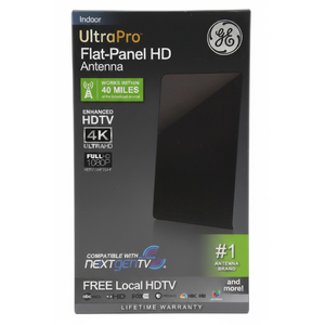 GE PRO Flat Panel HD Indoor Antenna Free Local HDTV 4K UltraHD Full 1080P NEW OB