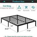 Maenizi California King Bed Frames No Box Spring Needed, 14 Inch Heavy Duty Metal Platform Support Up to 3000 lbs with Steel Slat, Easy Assembly, Noise Free, Black