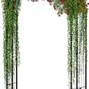 102in Steel Garden Arch Arbor Trellis for Climbing Plants Outdoor,Yard,Wide Sturdy Durable Garden Arch for Lawn,8.5ft Climbing Plants Decorative Wire Lattice,Outdoor Wedding Arch(Black)