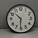 AKCISOT Wall Clock, Modern Small Wall Clocks Battery Operated 8 Inch, Silent Non-Ticking Analog Classic for Office, Home, Bathroom, Kitchen, Bedroom, School, Black