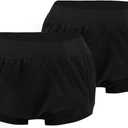 Adult Plastic Pants Diaper Cover, High Waist Rubber Incontinence Pant Washable, Reusable Plastic Underwear Waterproof Panties (Black 2 Pcs, XL)