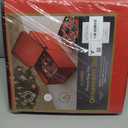 ZOBER Christmas Ornament Storage Box - Stores 128 3" Ornaments with Individual Trays - Tear Proof 600D Oxford Fabric - ornament organizer storage box, Durable Christmas Containers Holder - Red