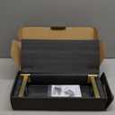 16 Inch Brusheld Gold Bathroom Glass Shelves with Stainless Steel Railing, Tempered Floating Glass Modern Decoration Bathroom Shelf Sink Over Toilet