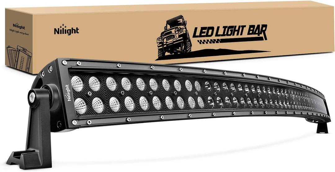Nilight - 71015C-A 50Inch 288W Curved LED Work Light Driving Fog Lamp LED Light Bar Offroad Lighting for SUV UTE ATV Truck 4x4 Boat
