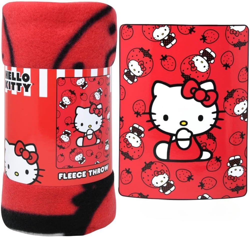 Hello Kitty Red 45x60 Fleece Throw  Soft, Cozy, and Stylish