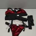 Lilosy Sexy Chain Strappy Garter Belt Women Lingerie Set Rave Outfits, Large