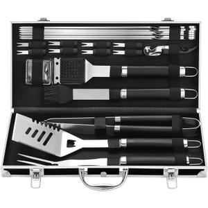 Grilljoy BBQ Accessories Grill Tools Set - 22PCS Stainless Steel Barbecue Grill Accessories for Outdoor Grill with Black Aluminum Case - Grilling Gifts for Men Dad -Grill Tools Kit Grilljoy BBQ Accessories Grill Tools Set - 22PCS Stainless Steel Barbecue Grill Accessories for Outdoor Grill with Black Aluminum Case - Grilling Gifts for Men Dad -Grill Tools Kit