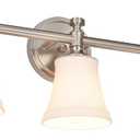 Bathroom Vanity Light Fixtures, Traditional Brushed Nickel 3 Lights Wall Sconce Lighting with Opal Glass Shade, Porch Wall Mount Light Fixture for Bathroom, Mirror Cabinets Hallway Stairs