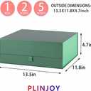 Large Gift Box 13.5x11.8x4.7 Inches, Green Gift Boxes for Presents with Magnetic Closure Lid, Luxury Gift Box Rectangle Collapsible Boxes for Gift Packaging