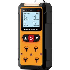 Gas Leak Detector 4-in-1 (H2S, EX, O2, CO) - Reliable Home and Workplace Safety Monitor with Precise Detection - Rechargeable, Rugged Build, Instant Alerts - Temperature Range: 14F to 131F