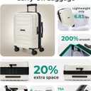 BAGSMART Carry On Luggage 22x14x9 Airline Approved with Spinner Wheels,Lightweight 20 Inch Luggage with TSA Lock,Expandable Hard Shell Carry On Suitcases for Men Women,White