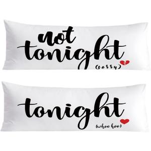 Bridal Shower Gifts 20x54 Body Pillow Cover, Bachelorette Gifts for Bride, Anniversary Wedding Gift Tonight Not Tonight Decorative Long Body Pillow Cases for Bed Couch