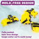 Tub Works Construction Trucks Mold Free Bath Toys, 6 Pack | Sealed, No Hole Bath Toys Design Keeps Moisture Out | Soft, Squeezable & Float on Water | Baby & Toddler Bathtub Toys | Baby Pool Play