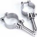 smartmarine 2X 316 Stainless Steel Clamp on Oarlocks or Rowlocks,Boat Oarlock Socket Marine Yacht