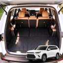 PWY Cargo Mat Trunk Liner with Backrest Mats, Fit for 2024 2025 2026 2027 Toyota Grand Highlander, All Weather Waterproof TPE Rear Cargo Tray