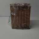 Multifunctional Wicker Picnic Basket Set for 4 with Blanket and Picnic Table, Insulated Picnic Set with Full Tablewares for Camping Outdoor Couples, Natural