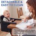 Portable Hook On High Chair with Tray for Baby & Toddler,Space-Saving Clip On Travel High Chair,Detachable Washable Seat Cover,Feeding Seat for Dining Table & Counter,with Carry Bag(Black)