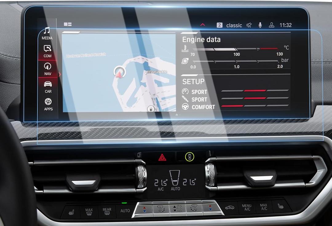 Karltys 2 Pack Screen Protector for 2022-2025 BMW X3 X4 Accessories 12.3-Inch Touchscreen, 9H Tempered Glass Screen Protector for BMW X3, Anti Glare Anti Fingerprint Car Radio Screen Cover