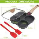 4-Cup Egg Pan, Premium Egg Pans Nonstick, Omelette Pan with Lid , Healthy Egg Frying Pan for Breakfast, Egg Sandwich, Hamburger, Pancake, Egg Skillet Suitable for Gas Stove & Induction Cookware