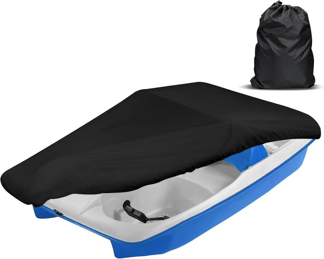 iCOVER Pedal Boat Cover, Fits 3 or 5 Person Paddle Boats Water Proof Heavy Duty Paddles Cover, Black