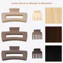 6-Pack Hair Clips for Women, 3 Large Square and 3 Mini Claws, Strong Hold for Thick and Thin Hair (Neutral Colors 01)