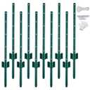 URBANVISTA 10 Pack Metal Fence Posts, 4 FT Heavy Duty U-Post, Green Garden Stakes, No-Dig Post Anchors for Wire Fences, Temporary Fencing, Electric Fence, and Corner Support