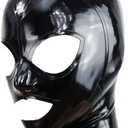 Black Latex Hood Mask Full Face Riding Hood for Party Cosplay Latex Mask for Halloween Christmas Party