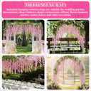 Suncalla 6 Pcs Wisteria Hanging Flowers Vines Fake Hanging Flowers Garland Artificial Wisteria Vines for Wedding Arch Party Home and Garden Decor Table Backdrop (Pink)