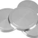 Set of 4 Stainless Steel Stove Burner Covers - 2x 8.3" & 2x 6.7" Round Gas/Electric Range Top Covers for Extra Counter Space, Heat Resistant & Decorative Kitchen Organizer (Family Silver Finish)