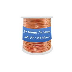 99.98% Bare Copper Wire 24 Gauge (0.019") 846ft (258m) Copper Wire for electroculture Gardening, Bonsai, Jewelry Making Beading Garden Plants,Ground Wire & DIY Craft (24 Gauge,846FT)