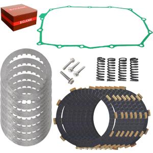 Clutch Friction Plates Kit & Gasket Fit for 1998-2003 VT750C VT750CD Shadow ACE 750 VT750DC Shadow Spirit 750 VT750CD Shadow ACE 750 Deluxe, Clutch Kit with Heavy Duty Springs Flange Screw