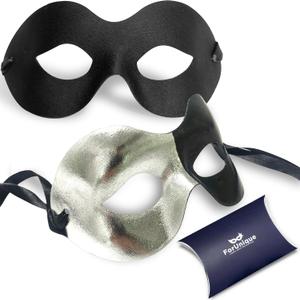Masquerade Mask for Couples Women and Men - 3 Pack Venetian Gold and Black Lace, Mardi Gras Mask