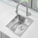 15x13 Inch Undermount Bar Sink, Handmade 304 Stainless Steel Kitchen Sink, R10 Corner, 8" Deep Single Bowl, for Small Kitchen, Bar, RV Sink