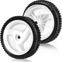 8 inch Lawn Mower Wheels Front Drive - Heavy Duty Rubber Tires for Craftsman/Husqvarna Self-Propelled Mowers, 2PCS Replacement for 194231X460/583719501 White