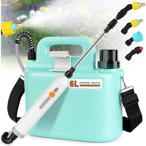 Electric Garden Sprayer 1.6 Gallon - Battery Powered Weed Sprayer Wtih 3 Nozzles, Backpack Sprayer in Lawn and Garden, Pump Sprayer for Gardening, Watering & Spring Planting