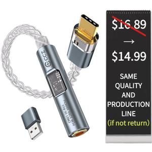 2026 Latest USB C DAC Audio Adapter with Headphone Amplifier, USB C to 3.5mm Audio Adapter for Wired Headphones, Hi-Res Type C DAC Compatible with iPhone 15, Android, Laptop & Tablet (Silver)