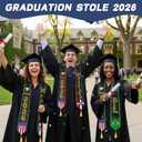 Graduation Stole 72", American Graduation Sash, Flag Stole for International Students