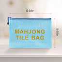 3 x 2Pack Mahjong Tile Bag, Case for American Mah jong Set, Mahjong Gifts Accessories, Card Holder Bouch, Blue (Case Only)