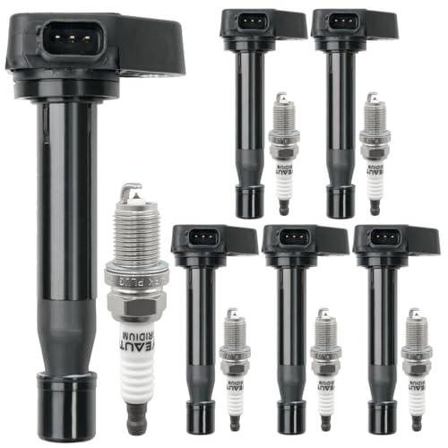 UF242 Ignition Coil Pack 30520-P8E-A01 and Iridium Spark Plugs 4503 Set of 2 Fit For Honda Accord 2000-2007 Odyssey 1999-2007 2008-2010 EX LX Pilot 2003-2008 Ridgeline 2006-2008 Acura MDX TL V6