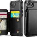 Vinich for iPhone 17e / 16e Wallet Case with Card Holder, RFID Blocking Credit Slots Kickstand Shockproof Phone Cover Fit for iPhone 16e & 17e 6.1" Black