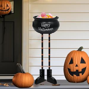 Hourleey Halloween Decorations, Witch Legs Candy Bowl Decoration, 26'' Witch Cauldron Hocus Pocus Indoor Outdoor Decor, Halloween Decor for Party Front Lawn Yard Home