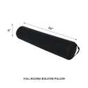 ForPro Full Round Bolster Pillow, Black, Oil and Stain-Resistant, for Massage and Yoga, 6 R x 26 L