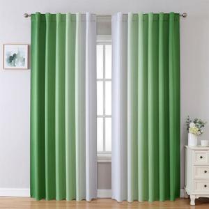 MIUCO Blackout Curtains & Drapes for Bedroom Living Room 84 Inches Long Green and White Room Darkening Ombre Curtains Rod Pocket & Back Tab Curtains Thermal Insulated Light Blocking 2 Panels Set MIUCO Blackout Curtains & Drapes for Bedroom Living Room 84 Inches Long Green and White Room Darkening Ombre Curtains Rod Pocket & Back Tab Curtains Thermal Insulated Light Blocking 2 Panels Set