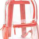 Trail maker Clear Backpack Heavy Duty with Padded Straps, Side Pockets for Kids, Boys, Girls, School, Stadium Approved Events (Coral)