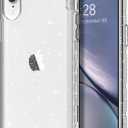 Hython Case for iPhone XR Case Glitter, Cute Clear Glitter Bling Sparkle Cover, [Military Grade Protection] Hybrid Heavy Duty Rugged Hard PC Bumper Shockproof Soft TPU Protective Phone Cases for Women