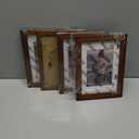 KINLINK 5x7 Picture Frame Brown, Solid Wood Frames with Acrylic Plexiglass for 3.5x5/4x6 with Mat or 5x7 without Mat, Tabletop and Wall Display Photo Frame Set of 4